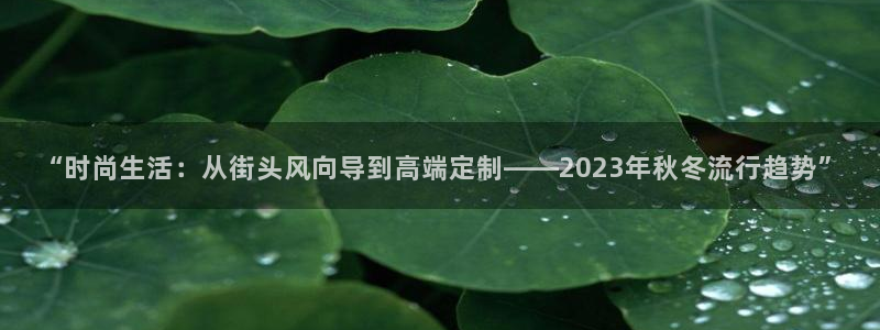 “时尚生活：从街头风向导到高端定制——2023年秋冬流行趋势”